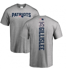 NFL Nike New England Patriots #35 Mike Gillislee Ash Backer T-Shirt