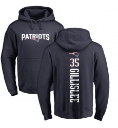 NFL Nike New England Patriots #35 Mike Gillislee Navy Blue Backer Pullover Hoodie