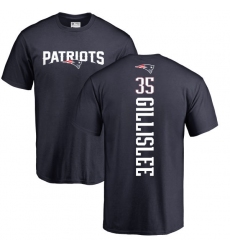 NFL Nike New England Patriots #35 Mike Gillislee Navy Blue Backer T-Shirt