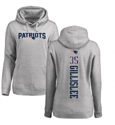 NFL Women's Nike New England Patriots #35 Mike Gillislee Ash Backer Pullover Hoodie