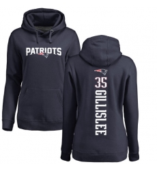 NFL Women's Nike New England Patriots #35 Mike Gillislee Navy Blue Backer Pullover Hoodie