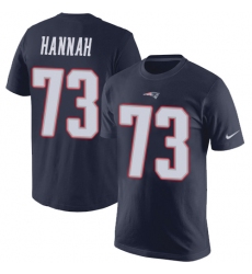 Nike New England Patriots #73 John Hannah Navy Blue Rush Pride Name & Number T-Shirt