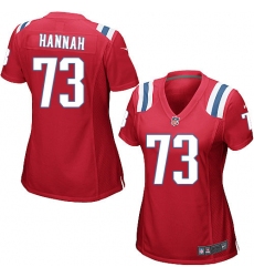 Women's Nike New England Patriots #73 John Hannah Game Red Alternate NFL Jersey