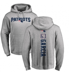 NFL Nike New England Patriots #63 Antonio Garcia Ash Backer Pullover Hoodie