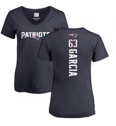 NFL Women's Nike New England Patriots #63 Antonio Garcia Navy Blue Backer T-Shirt