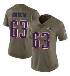 Women's Nike New England Patriots #63 Antonio Garcia Limited Olive 2017 Salute to Service NFL Jersey