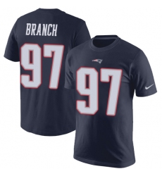 Nike New England Patriots #97 Alan Branch Navy Blue Rush Pride Name & Number T-Shirt