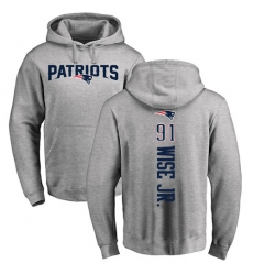 NFL Nike New England Patriots #91 Deatrich Wise Jr Ash Backer Pullover Hoodie