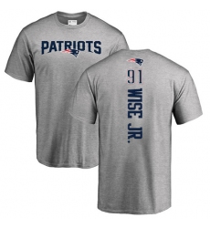 NFL Nike New England Patriots #91 Deatrich Wise Jr Ash Backer T-Shirt