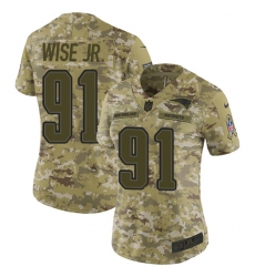 Women's Nike New England Patriots #91 Deatrich Wise Jr Limited Camo 2018 Salute to Service NFL Jersey