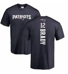 NFL Nike New England Patriots #12 Tom Brady Navy Blue Backer T-Shirt