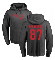 NFL Nike New England Patriots #87 Rob Gronkowski Ash One Color Pullover Hoodie