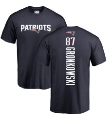 NFL Nike New England Patriots #87 Rob Gronkowski Navy Blue Backer T-Shirt