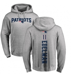 NFL Nike New England Patriots #11 Julian Edelman Ash Backer Pullover Hoodie