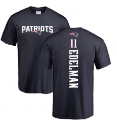 NFL Nike New England Patriots #11 Julian Edelman Navy Blue Backer T-Shirt