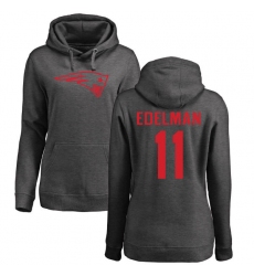 NFL Women's Nike New England Patriots #11 Julian Edelman Ash One Color Pullover Hoodie