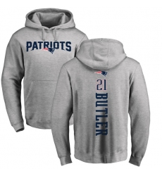 NFL Nike New England Patriots #21 Malcolm Butler Ash Backer Pullover Hoodie