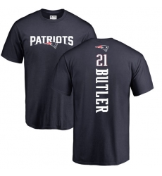 NFL Nike New England Patriots #21 Malcolm Butler Navy Blue Backer T-Shirt