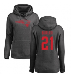 NFL Women's Nike New England Patriots #21 Malcolm Butler Ash One Color Pullover Hoodie