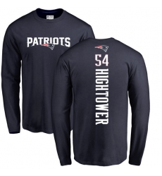 NFL Nike New England Patriots #54 Dont'a Hightower Navy Blue Backer Long Sleeve T-Shirt