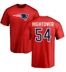 NFL Nike New England Patriots #54 Dont'a Hightower Red Name & Number Logo T-Shirt