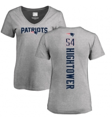 NFL Women's Nike New England Patriots #54 Dont'a Hightower Ash Backer V-Neck T-Shirt