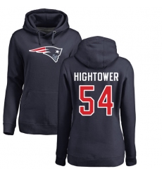 NFL Women's Nike New England Patriots #54 Dont'a Hightower Navy Blue Name & Number Logo Pullover Hoodie