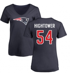 NFL Women's Nike New England Patriots #54 Dont'a Hightower Navy Blue Name & Number Logo Slim Fit T-Shirt