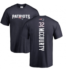 NFL Nike New England Patriots #32 Devin McCourty Navy Blue Backer T-Shirt