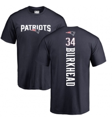 NFL Nike New England Patriots #34 Rex Burkhead Navy Blue Backer T-Shirt