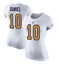 Women's Nike New Orleans Saints #10 Chase Daniel White Rush Pride Name & Number T-Shirt