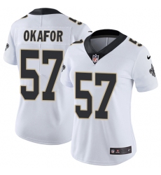 Women's Nike New Orleans Saints #91 Alex Okafor White Vapor Untouchable Limited Player NFL Jersey