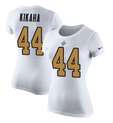 Women's Nike New Orleans Saints #44 Hau'oli Kikaha White Rush Pride Name & Number T-Shirt