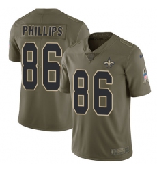 Men's Nike New Orleans Saints #86 John Phillips Limited Olive 2017 Salute to Service NFL Jersey