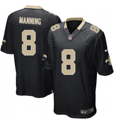 Men's Nike New Orleans Saints #8 Archie Manning Game Black Team Color NFL Jersey