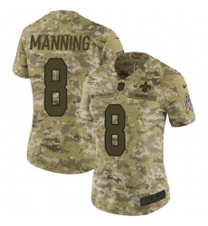 Women's Nike New Orleans Saints #8 Archie Manning Limited Camo 2018 Salute to Service NFL Jersey
