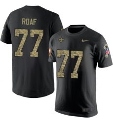 Nike New Orleans Saints #77 Willie Roaf Black Camo Salute to Service T-Shirt