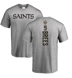 NFL Nike New Orleans Saints #9 Drew Brees Ash Backer T-Shirt