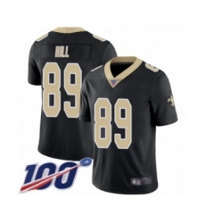 Men's New Orleans Saints #89 Josh Hill Black Team Color Vapor Untouchable Limited Player 100th Season Football Jersey