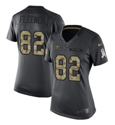 Women's Nike New Orleans Saints #82 Coby Fleener Limited Black 2016 Salute to Service NFL Jersey