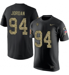 Nike New Orleans Saints #94 Cameron Jordan Black Camo Salute to Service T-Shirt