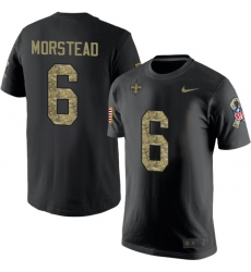 Nike New Orleans Saints #6 Thomas Morstead Black Camo Salute to Service T-Shirt