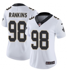 Women's Nike New Orleans Saints #98 Sheldon Rankins Elite White NFL Jersey