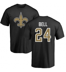 NFL Nike New Orleans Saints #24 Vonn Bell Black Name & Number Logo T-Shirt