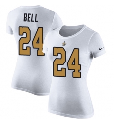 NFL Women's Nike New Orleans Saints #24 Vonn Bell White Rush Pride Name & Number T-Shirt