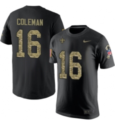 Nike New Orleans Saints #16 Brandon Coleman Black Camo Salute to Service T-Shirt