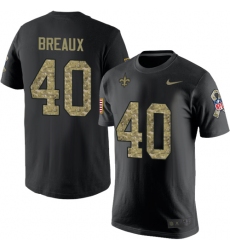 Nike New Orleans Saints #40 Delvin Breaux Black Camo Salute to Service T-Shirt