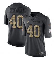 Youth Nike New Orleans Saints #40 Delvin Breaux Limited Black 2016 Salute to Service NFL Jersey