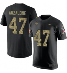 Nike New Orleans Saints #47 Alex Anzalone Black Camo Salute to Service T-Shirt