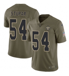 Men's Nike New Orleans Saints #54 Nate Stupar Limited Olive 2017 Salute to Service NFL Jersey